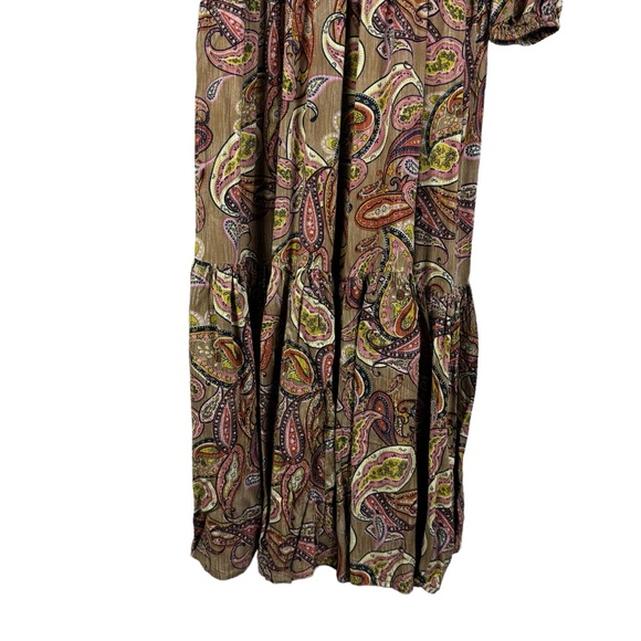 Rusttydustty Maxi Dress Size Medium Paisley Brown Tan - Picture 7 of 12